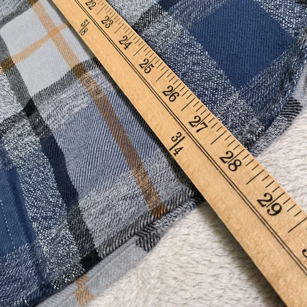 The North Face Shirt Mens Medium Blue Plaid Flannel Long Sleeve Button Up Casual